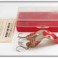 Wizard Lure Mfg Co Red & Silver Scale Fantail Lure In Box