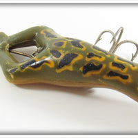Vintage Heddon Green Frog Luny Frog Lure 3509B 