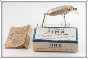 Vintage Rinehart Gold Bar Silver Body Jinx Lure In Box GBS