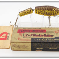 Vintage L&S Yellow Body Brown Back Speckles Muskie Master In 4034 Box