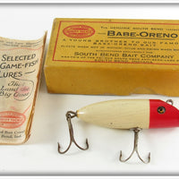 South Bend Red Head White Babe Oreno Lure In Unmarked Box 