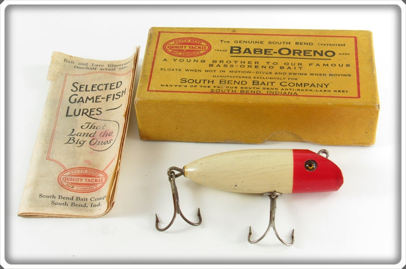 South Bend Red Head White Babe Oreno Lure In Unmarked Box 