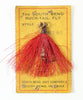 Vintage South Bend Red Buck-Tail Fly Rod Lure On Card