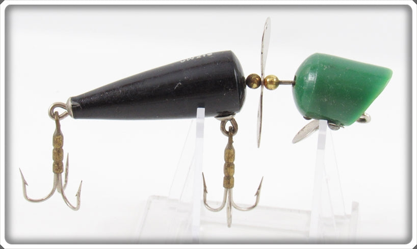 Vintage Tom's Bait Co. Green & Black Gizmo Lure 