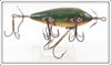 Vintage Heddon Green Scale Six Hook Musky Minnow Lure 309D 