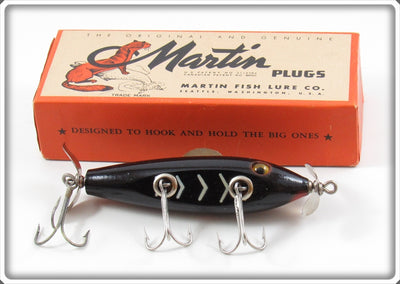 Vintage Martin Black White Ribs Crippled Minnow In Box 4CR-24 Black