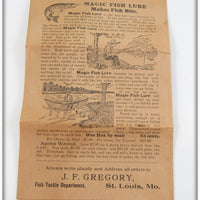 Early 1900's J.F. Gregory Catalog, Paperwork & Mailing Envelope