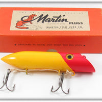 Vintage Martin Yellow Red Head 6M-9 Salmon Plug Lure In Box 