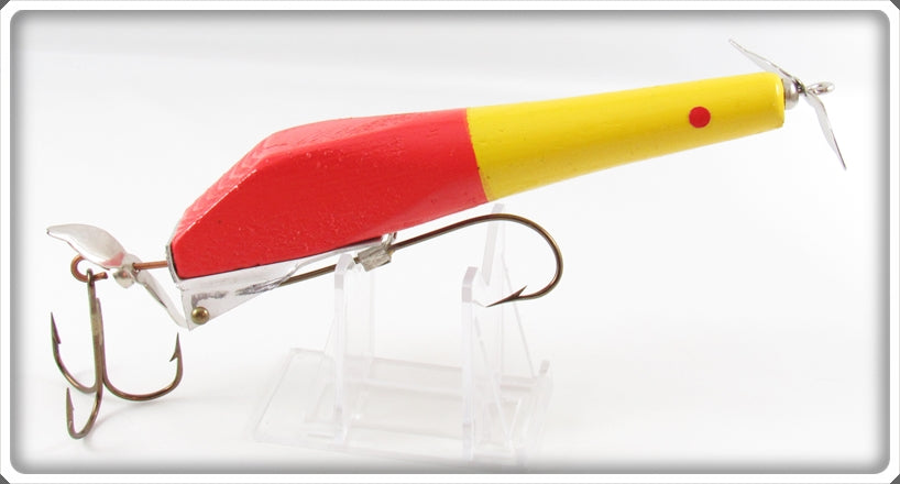 Vintage Myron Leffel Yellow & Red Spring Hook Go-Fur Lure