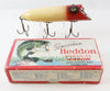 Vintage Heddon Red Head White Head On Basser Lure In Box 8502