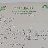 York Baits Letter To Pequea Works On Letterhead