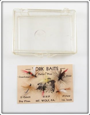 Vintage York Baits Flies On Card In Original Box 