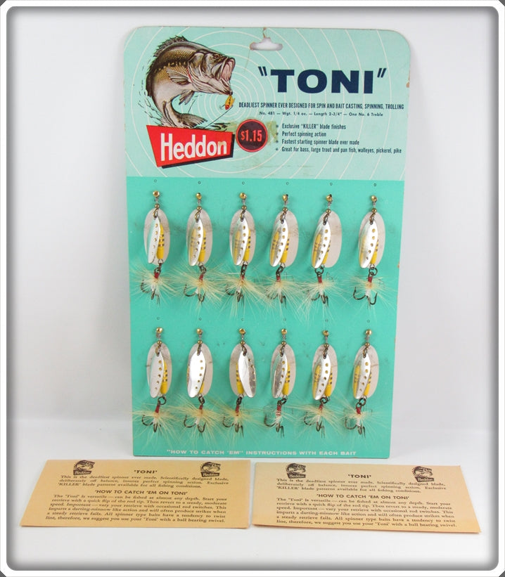 Vintage Heddon Toni Dealer Display With Lures