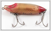 Vintage Heddon Fish Flash Gold & Red No Lip River Runt Lure 
