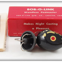 Bob O Link Mfg Co Black Weedless Padmaster Lure In Box