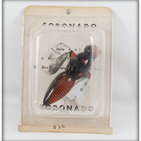 Vintage Coronado Mfg Co Black & Orange Dragonfly Lure In Box