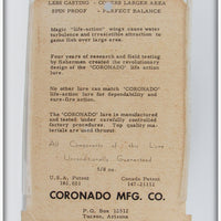 Coronado Mfg Co Black & Orange Dragonfly On Card