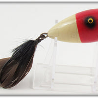 Vintage South Bend Red Head White Body Plunk Oreno Lure