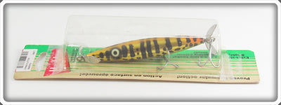 Vintage Heddon TG Chrome Tiger Dying Flutter Lure On Card