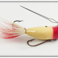 Vintage Heddon Red Head White Weedless Widow Lure