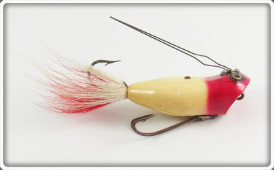 Vintage Heddon Red Head White Weedless Widow Lure