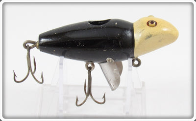 Vintage Creek Chub Black Luminous White Head Baby Jigger Lure