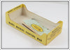 Arbogast Yellow Coachdog Wood Musky Jitterbug In 716 Box Bottom