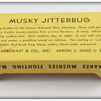 Arbogast Yellow Coachdog Wood Musky Jitterbug In 716 Box Bottom