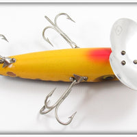 Arbogast Yellow Coachdog Wood Musky Jitterbug In 716 Box Bottom