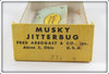 Arbogast Yellow Coachdog Wood Musky Jitterbug In 716 Box Bottom