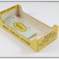 Arbogast Yellow Coachdog Wood Musky Jitterbug In 716 Box Bottom