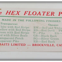 Hex Baits Limited Red & White Floater In Box