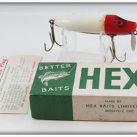 Vintage Hex Baits Limited Red & White Floater Lure In Box