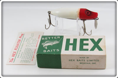 Vintage Hex Baits Limited Red & White Floater Lure In Box