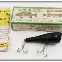 Vintage Creek Chub All Black Plunker Lure In Box 3213