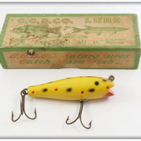 Vintage Creek Chub Yellow Spotted Midget Darter Lure In Box 8014