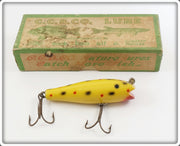 Vintage Creek Chub Yellow Spotted Midget Darter Lure In Box 8014