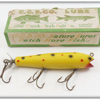 Vintage Creek Chub Yellow Spotted Spinnered Darter Lure In Box 2014S