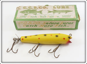 Vintage Creek Chub Yellow Spotted Spinnered Darter Lure In Box 2014S