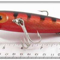 Arbogast Fluorescent Red Black Back Wood Musky Jitterbug