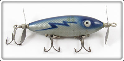 Vintage South Bend Blue Scale Finish Lightning Bolt Nip I Diddee Lure