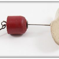Vintage Frank Brown Red & White Early Propeller Bait
