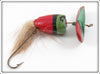 Vintage Frank Brown Red & Green Early Propeller Bait