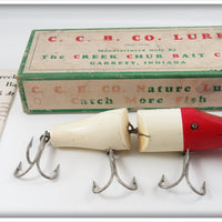 Creek Chub Red Head White Jointed Striper Pikie Lure In Box 6802