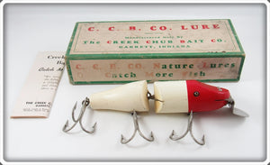 Creek Chub Red Head White Jointed Striper Pikie Lure In Box 6802