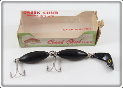 Vintage Creek Chub Black Jig L Worm In Box JB