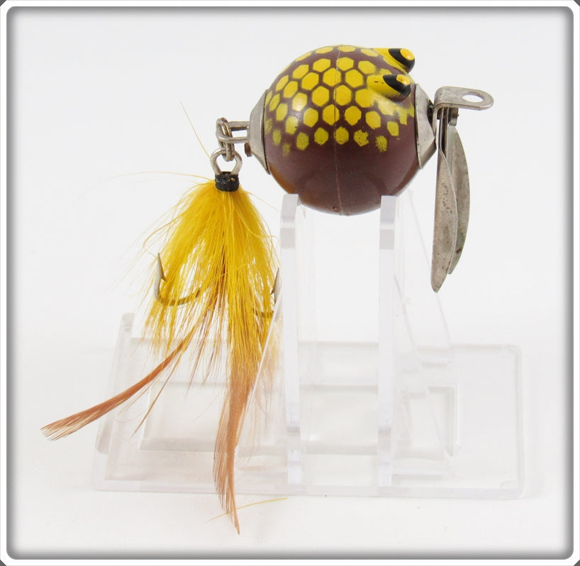 Vintage Worth Brown Body Yellow Spots Flutter Fin Lure For Sale | Tough ...