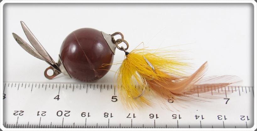 Vintage Worth Brown Body Yellow Spots Flutter Fin Lure For Sale | Tough ...