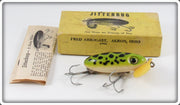 Vintage Arbogast Frog Plastic Lip Jitterbug Lure In Box