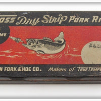 Vintage Al Foss Bass Size Dry Strip Pork Rind Empty Tin 